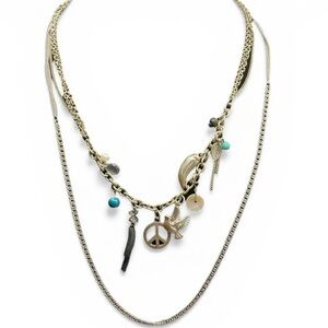 American Eagle Outfitters Multi-Layered Silver Charm Necklace BUY 2 GET 1 FREE!!